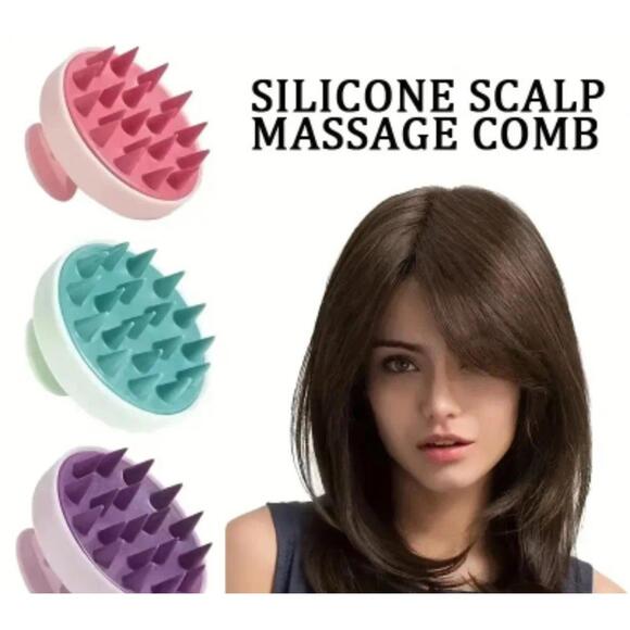 Silicon (Shampoo Brush)-(Scalp Massager)-(Pink)-(New)-$10.00 - Picture 3 of 6